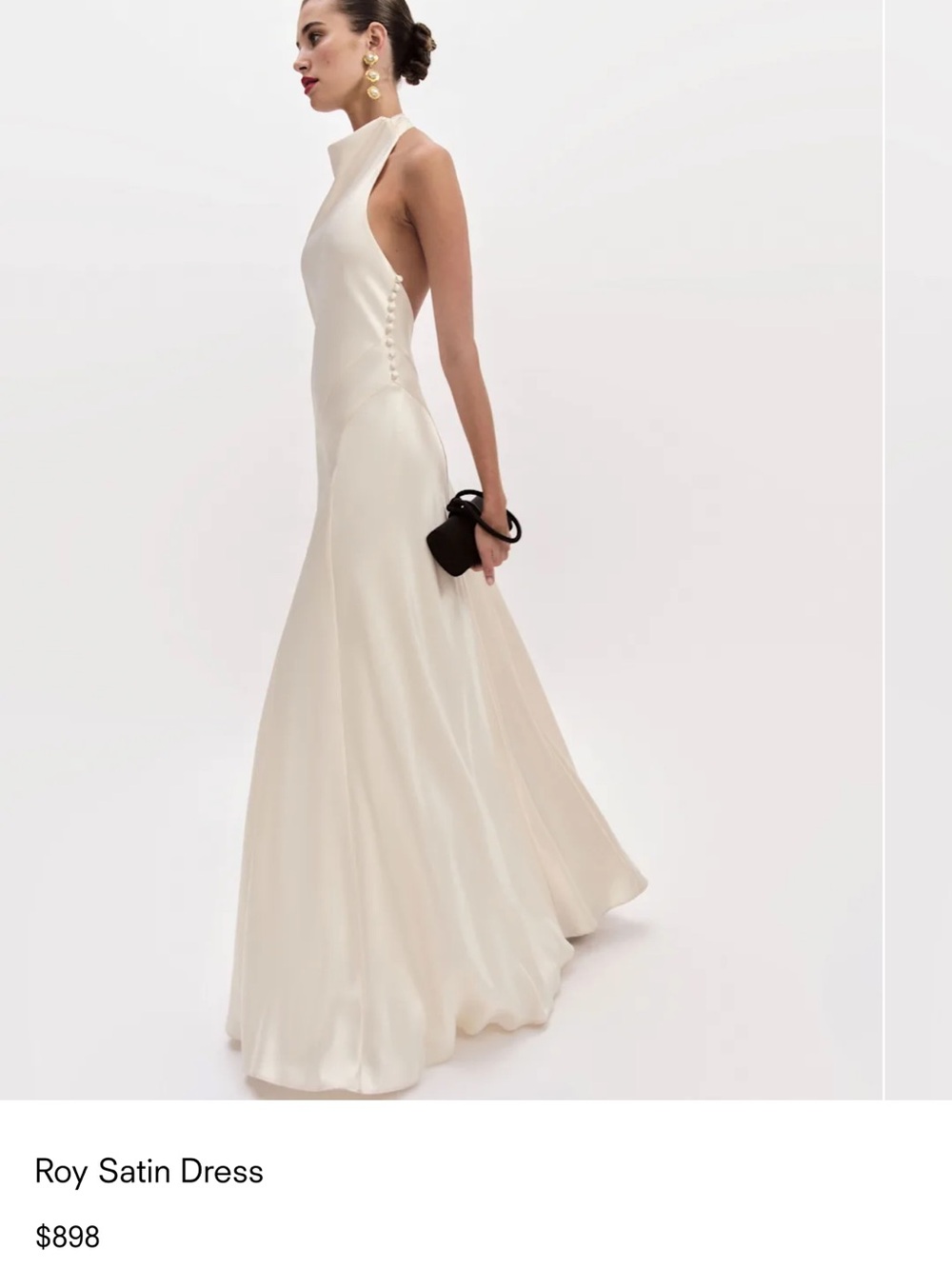 Reformation Satin High-Neck Dress